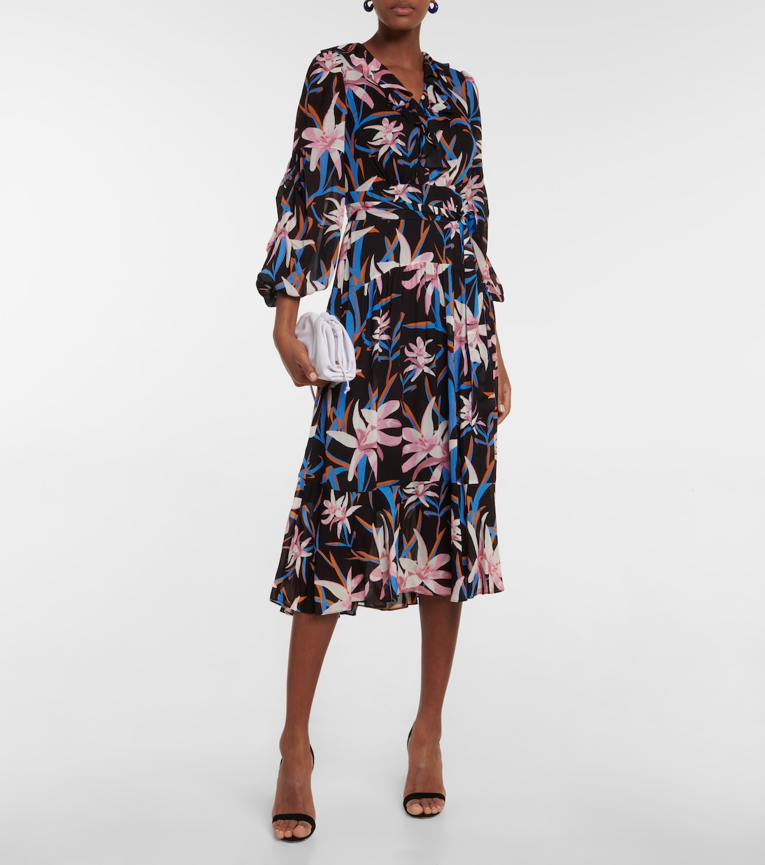 Robe midi Jaxson en crêpe à fleurs | Diane von Furstenberg