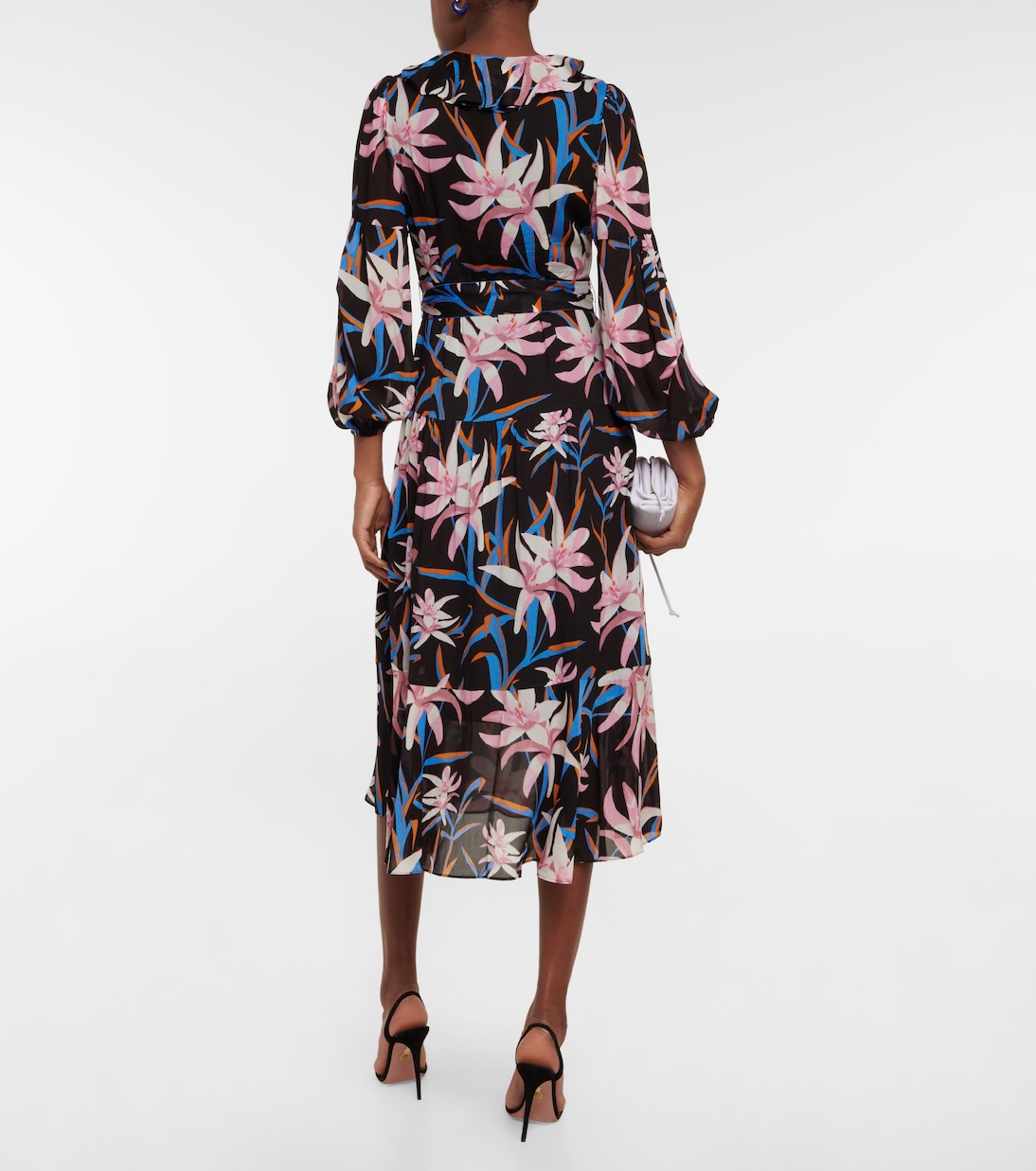 Robe midi Jaxson en crêpe à fleurs | Diane von Furstenberg