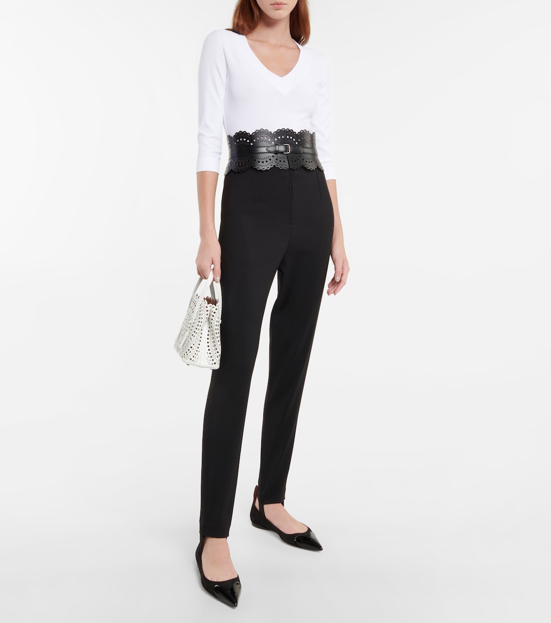 High-rise stirrup wool pants | Alaïa