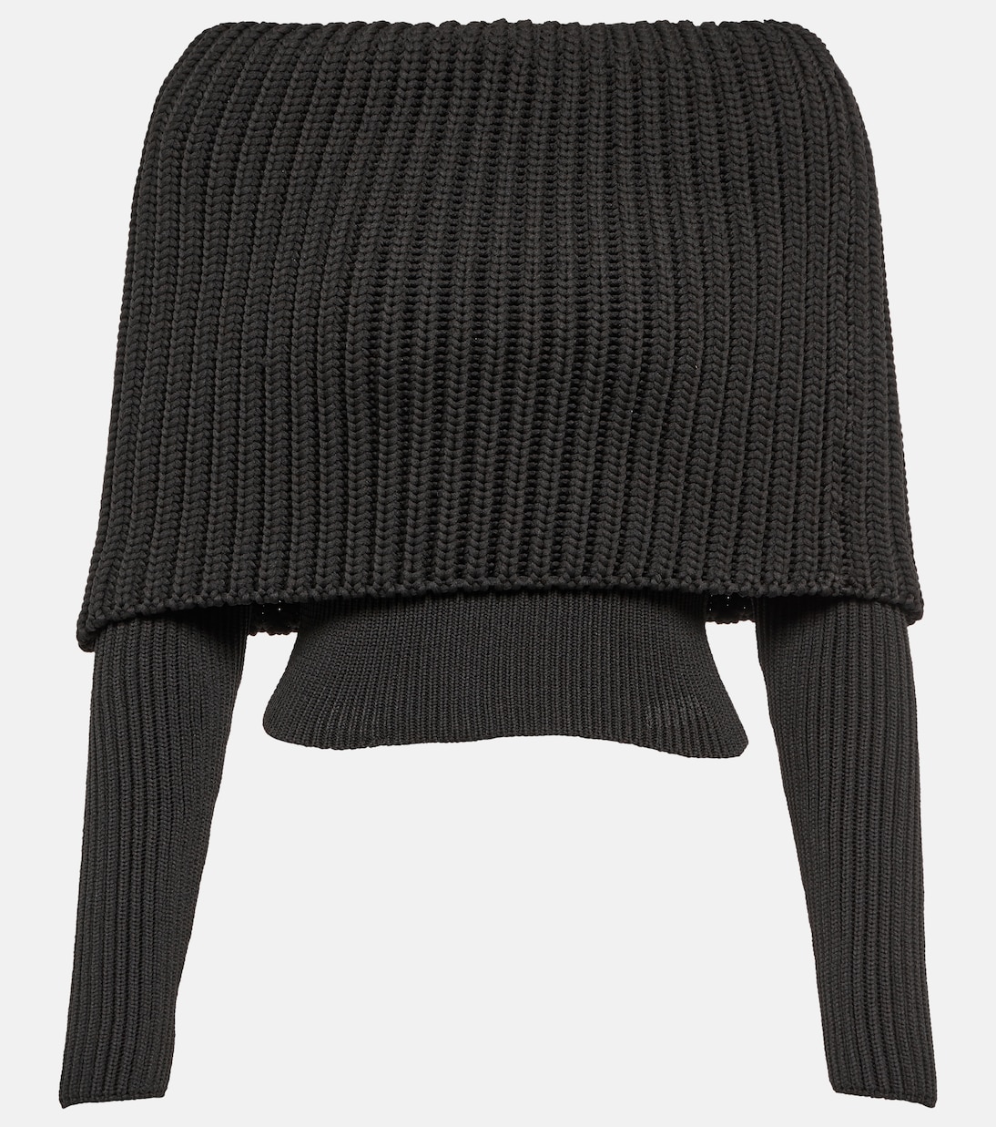 罗纹针织露肩毛衣 | Alaïa