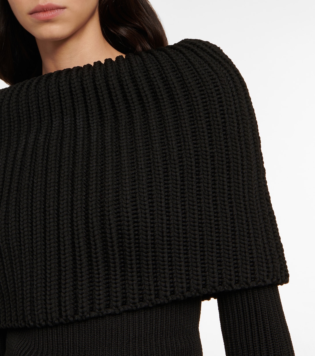 罗纹针织露肩毛衣 | Alaïa