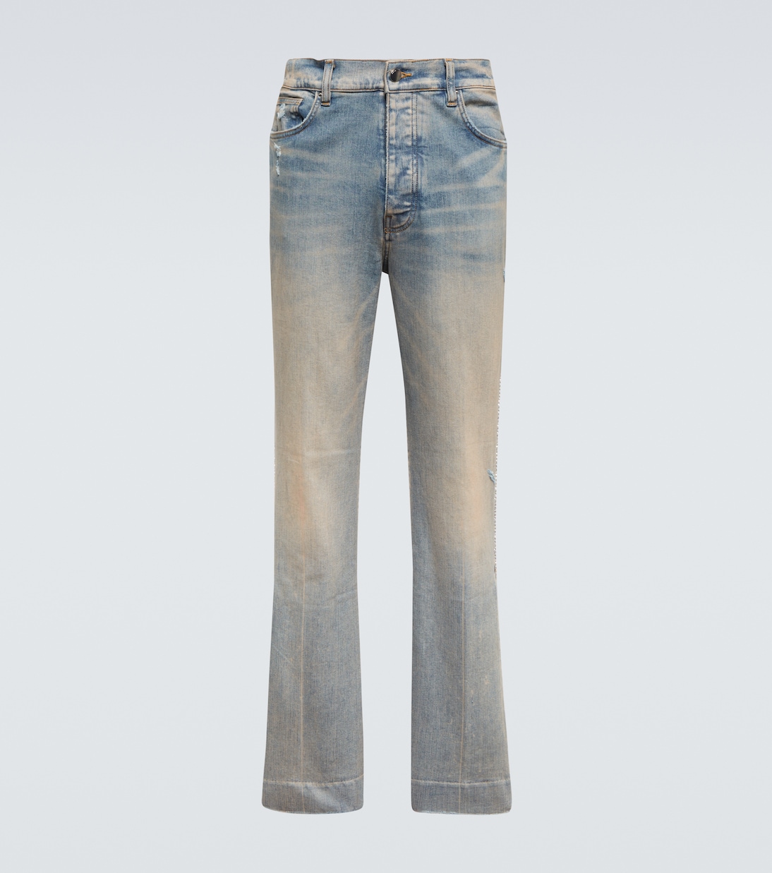 Distressed embellished denim jeans | Amiri