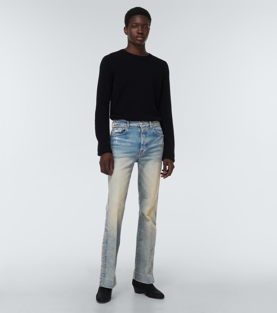 Distressed embellished denim jeans | Amiri