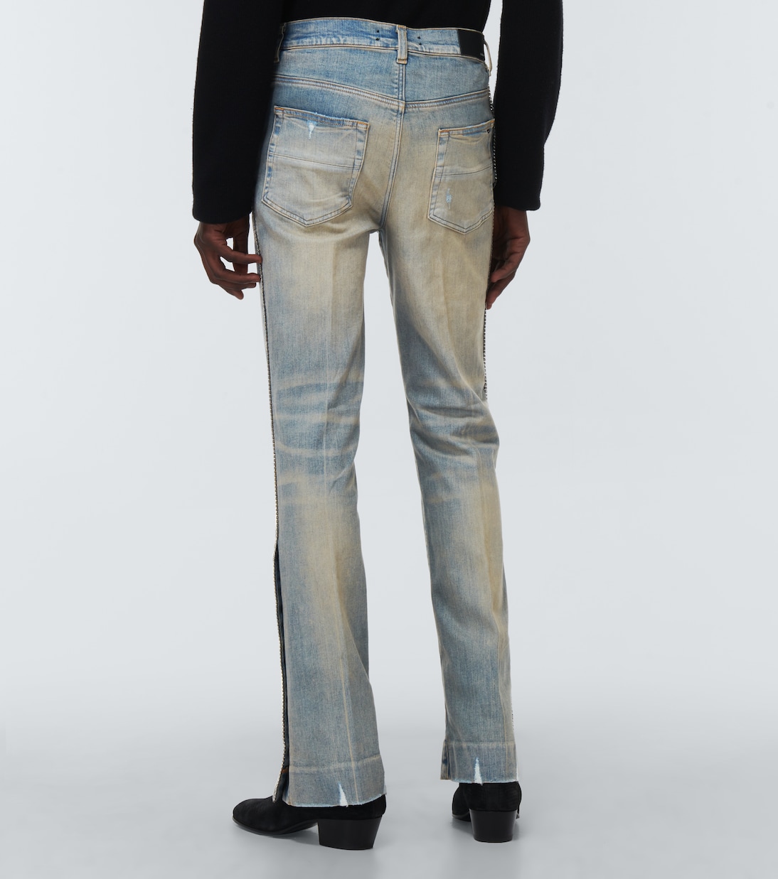 Distressed embellished denim jeans | Amiri