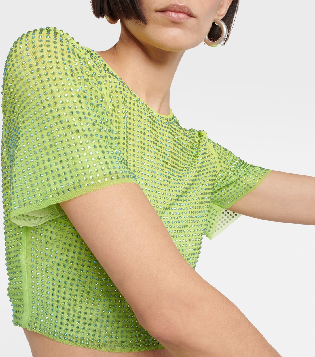 Cropped-Top mit Kristallen | Self-Portrait