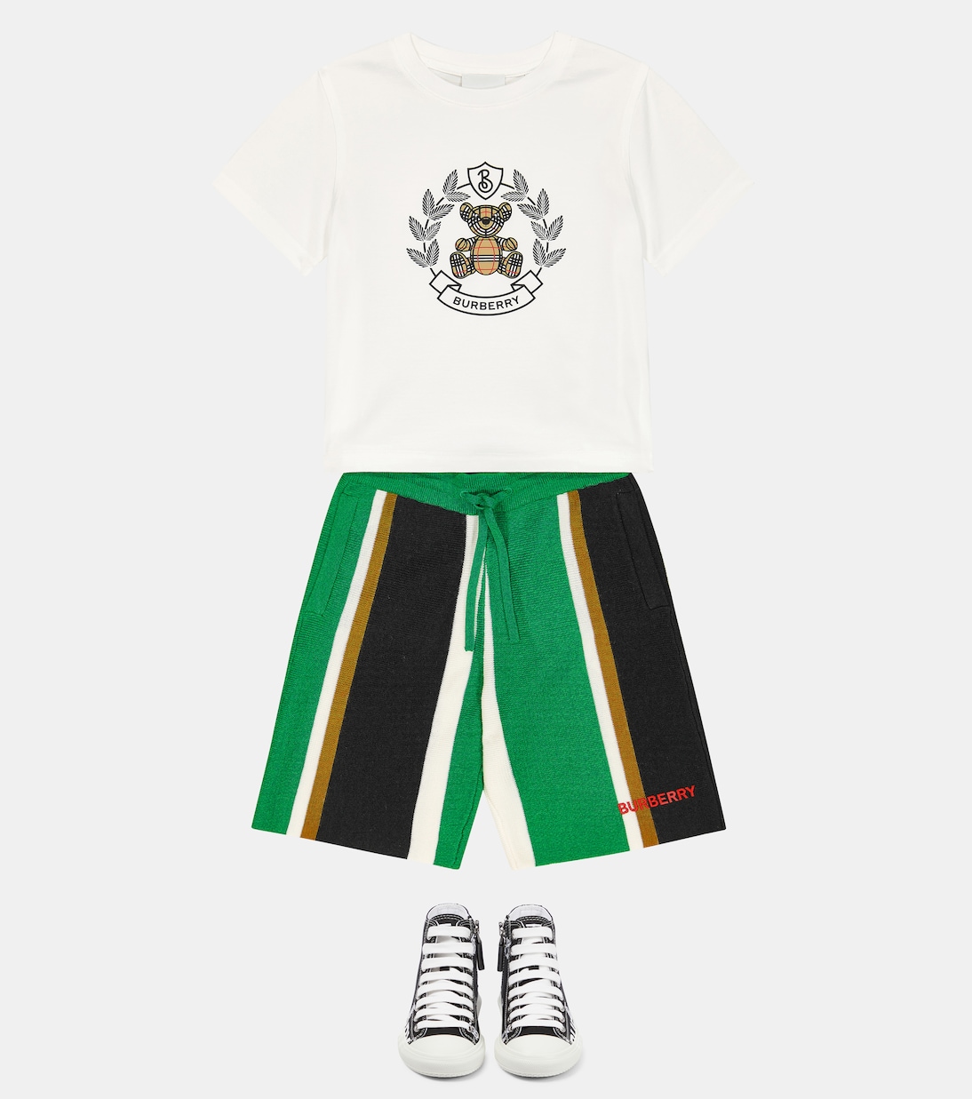 Striped wool and cashmere shorts | Burberry Kids