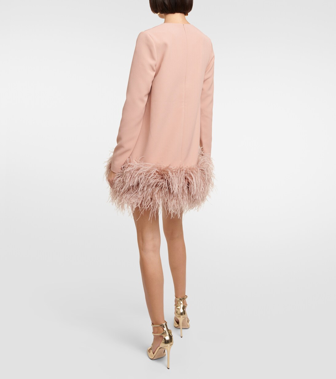 Robe Aleannah en crêpe à plumes | Safiyaa