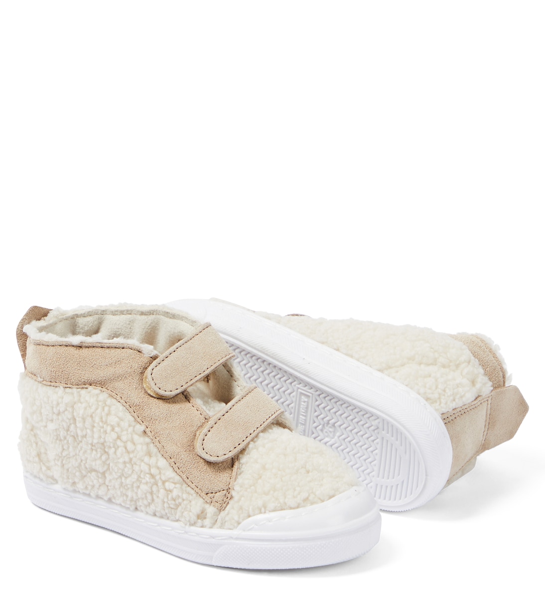 Leather-trimmed teddy sneakers | Il Gufo