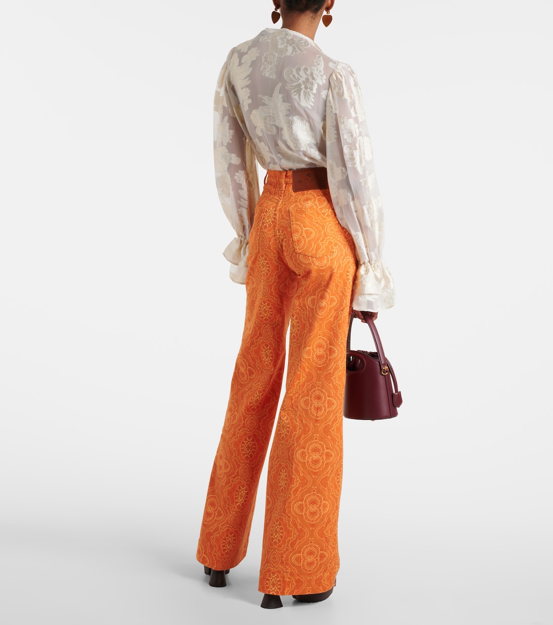 Jeans flared estampados de tiro alto | Etro