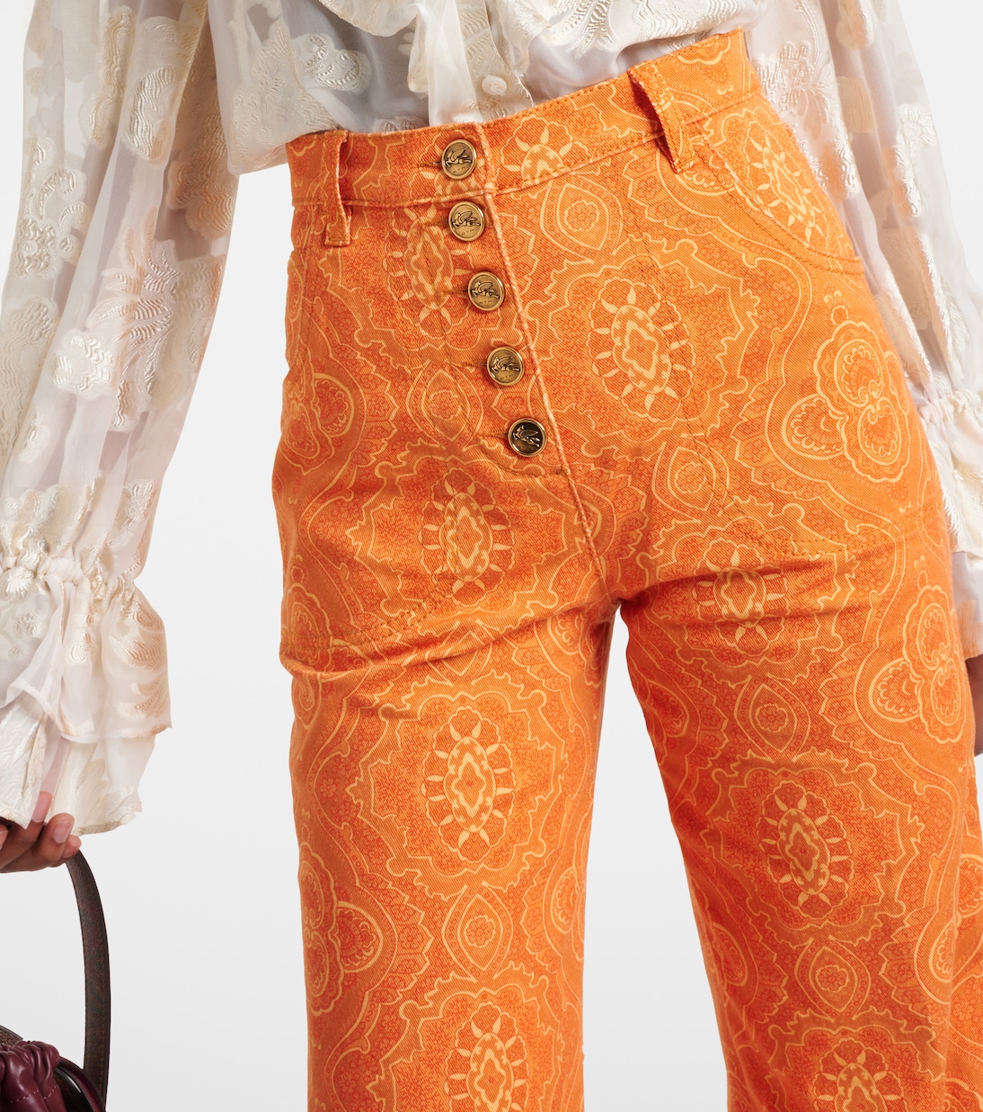 Jeans flared estampados de tiro alto | Etro