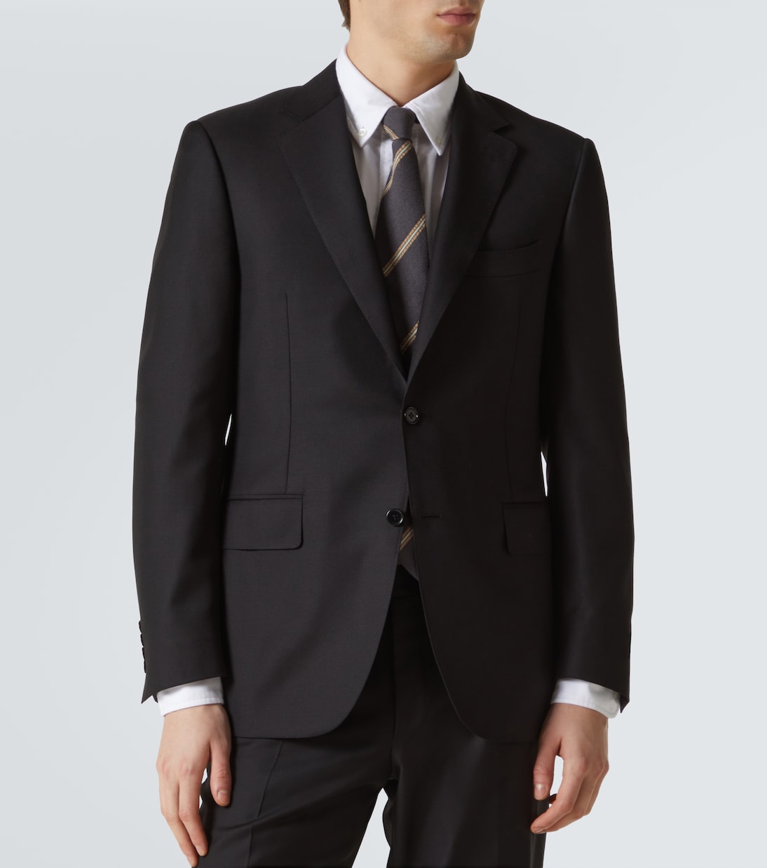 싱글 브레스티드 울 수트 | Canali