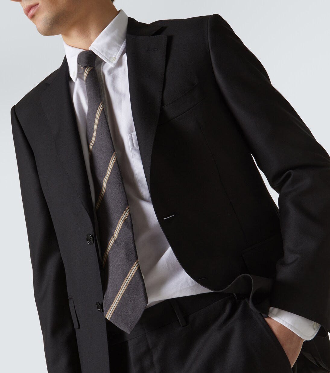 싱글 브레스티드 울 수트 | Canali