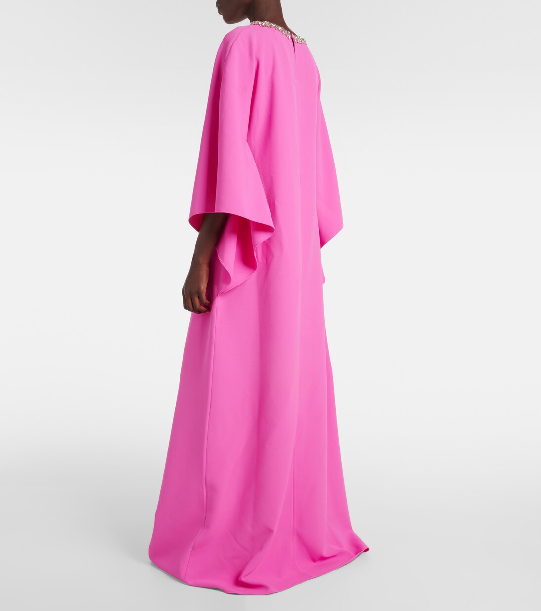 Robe longue Amarella en crêpe à ornements | Safiyaa