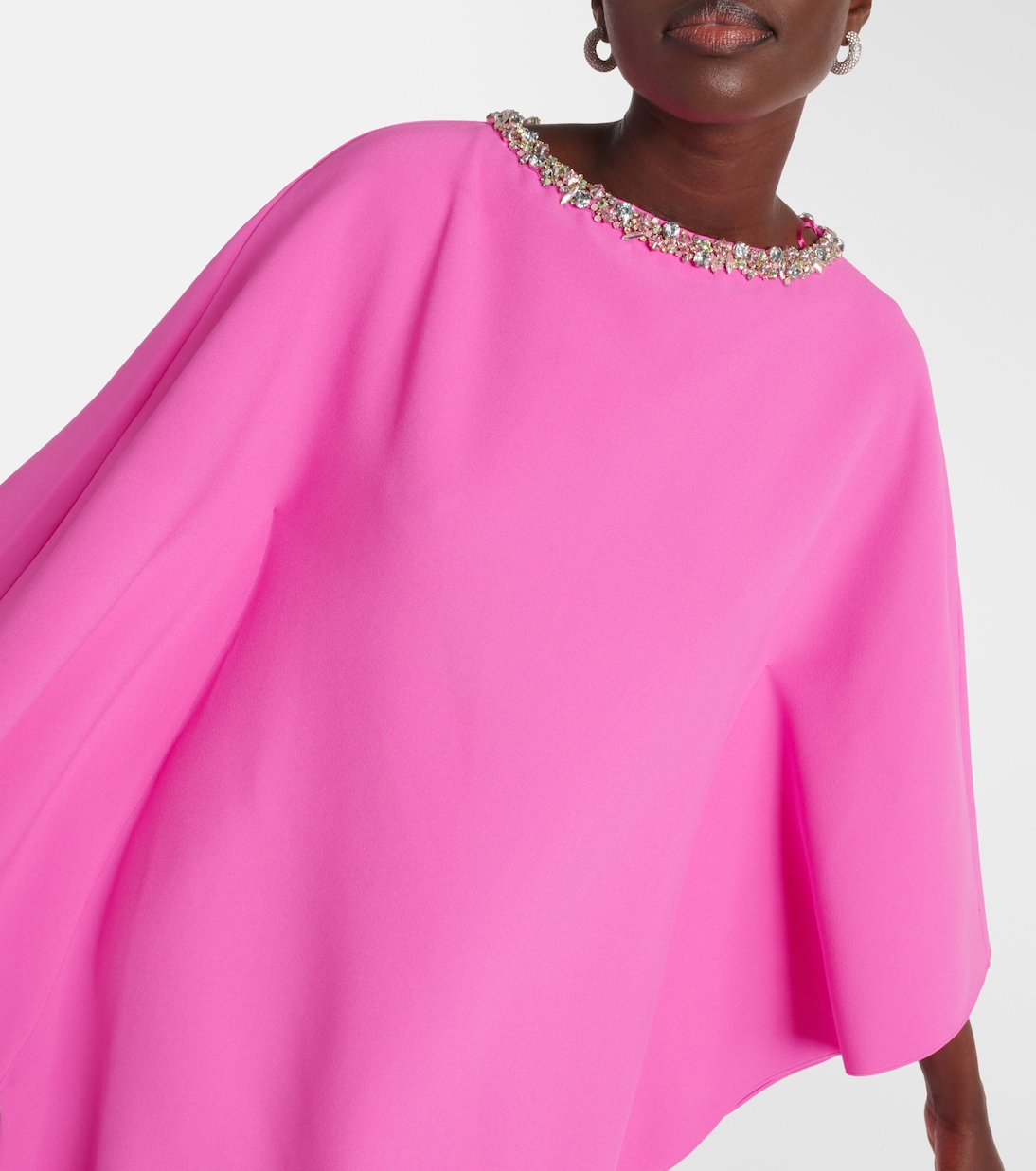 Robe longue Amarella en crêpe à ornements | Safiyaa