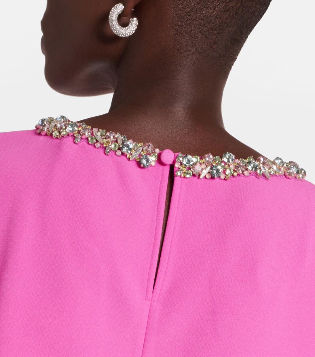 Robe longue Amarella en crêpe à ornements | Safiyaa