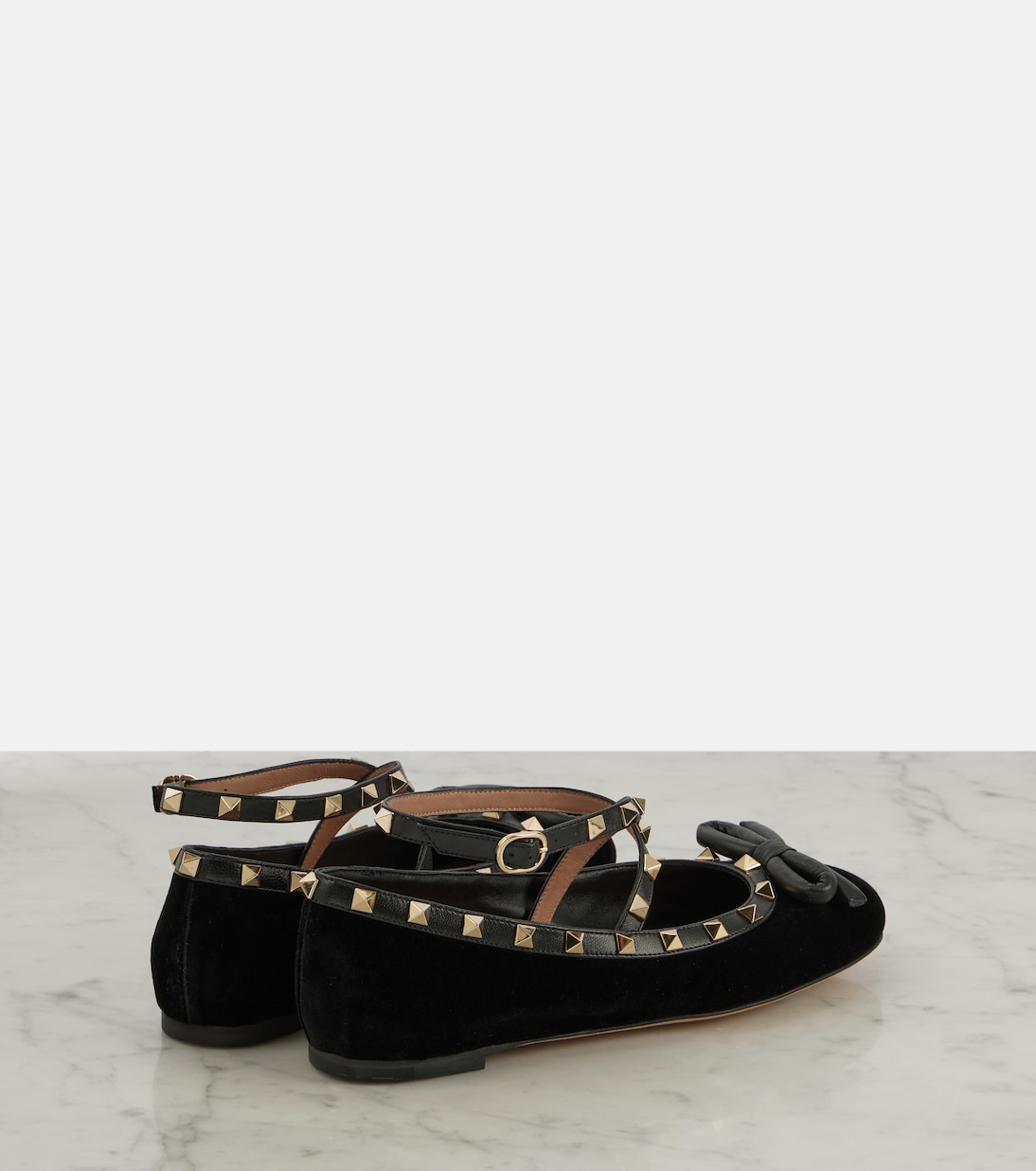 Ballerinas Rockstud aus Samt | Valentino Garavani