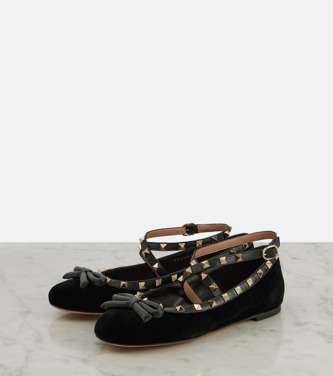 Ballerinas Rockstud aus Samt | Valentino Garavani