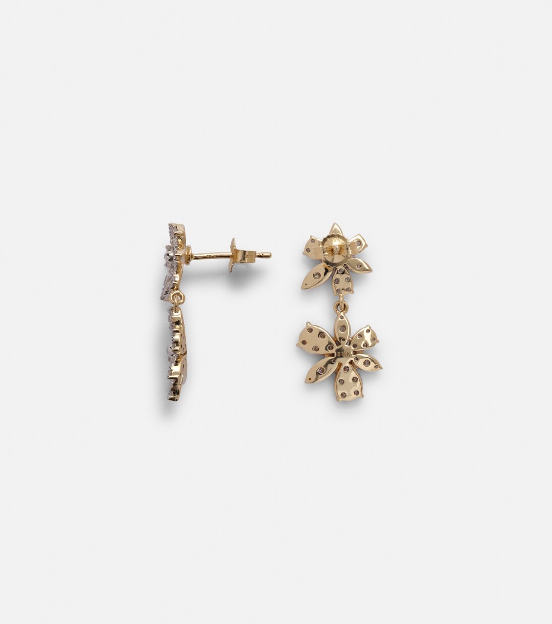 Ohrringe Grand Magnolia aus 14kt Gelbgold mit Diamanten | Stone and Strand