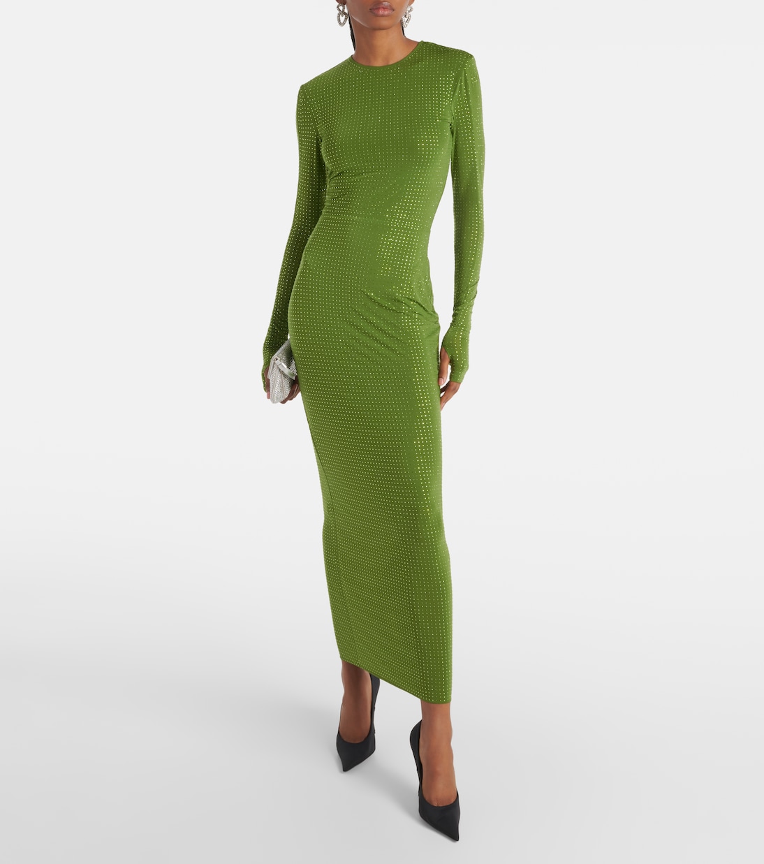 Maxikleid aus Jersey mit Kristallen | Alex Perry