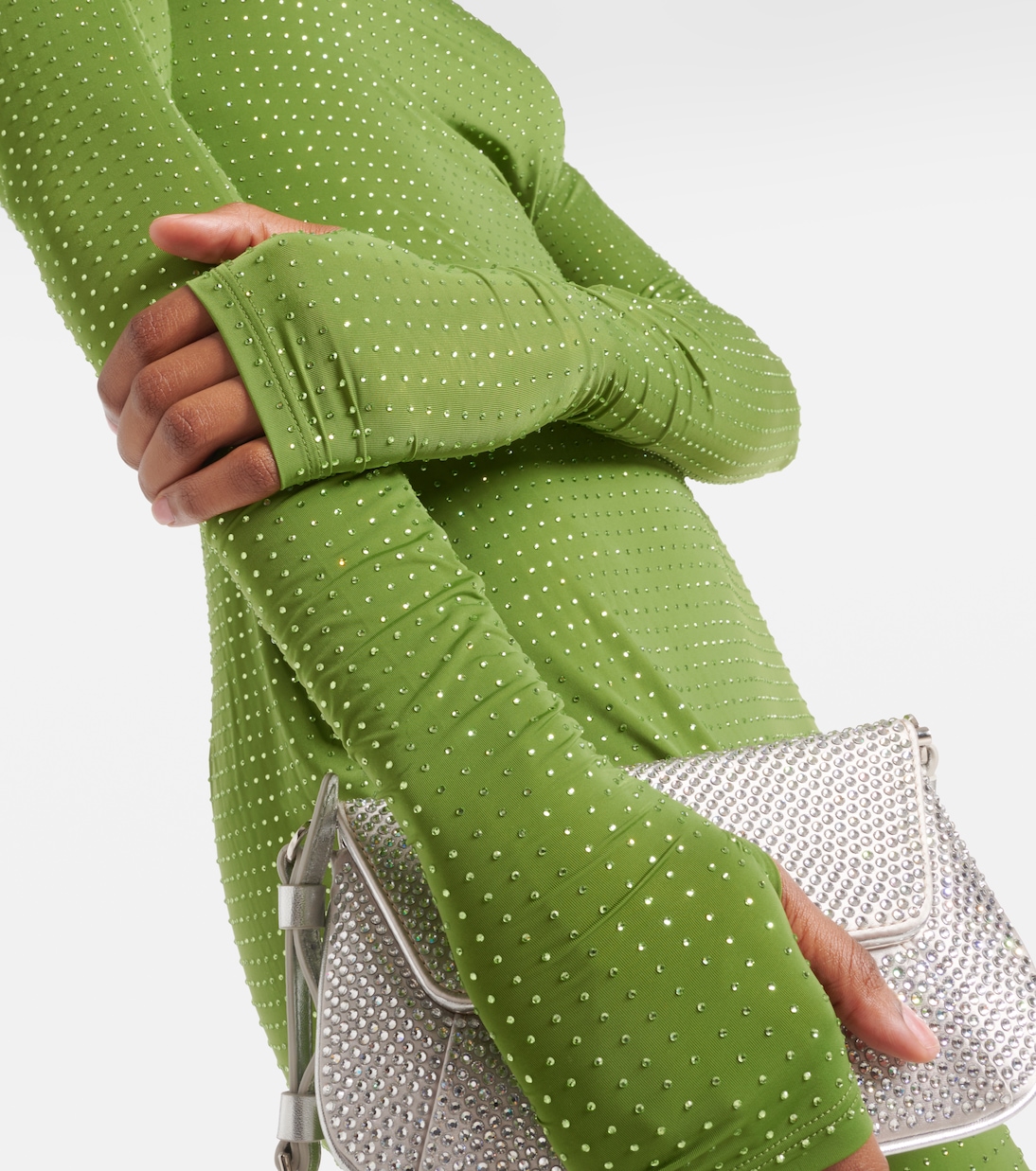 Maxikleid aus Jersey mit Kristallen | Alex Perry