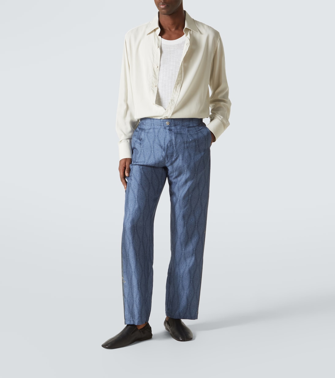 Pantaloni regular in seta con stampa paisley | Etro
