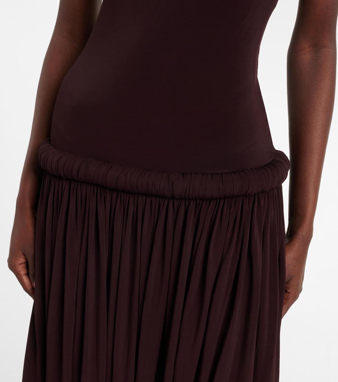 Strapless gathered jersey maxi dress | Alaïa