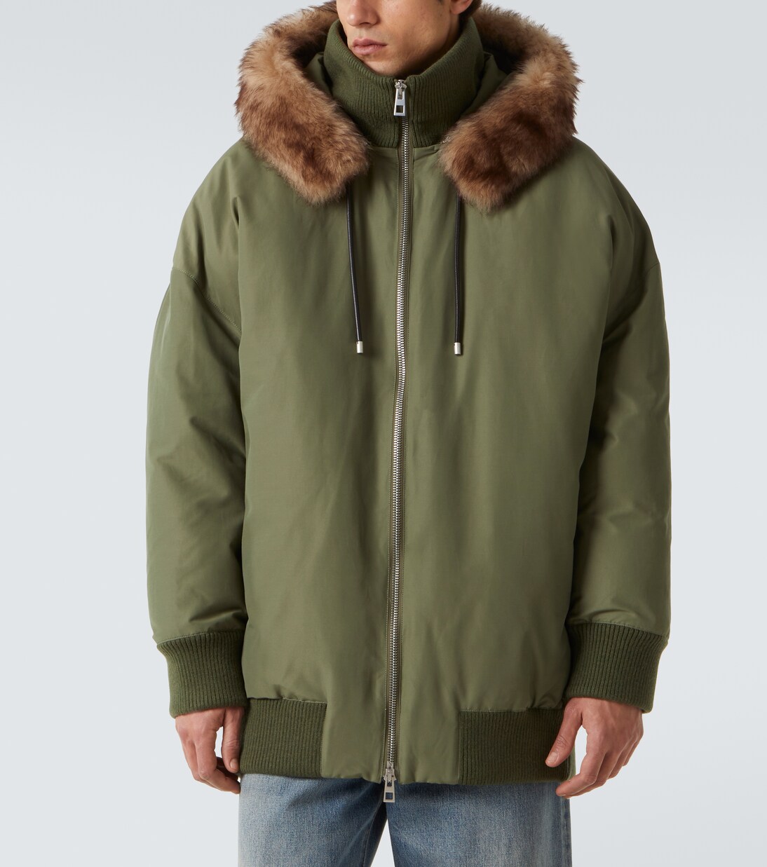 Shearling-trimmed technical puffer coat | Loewe