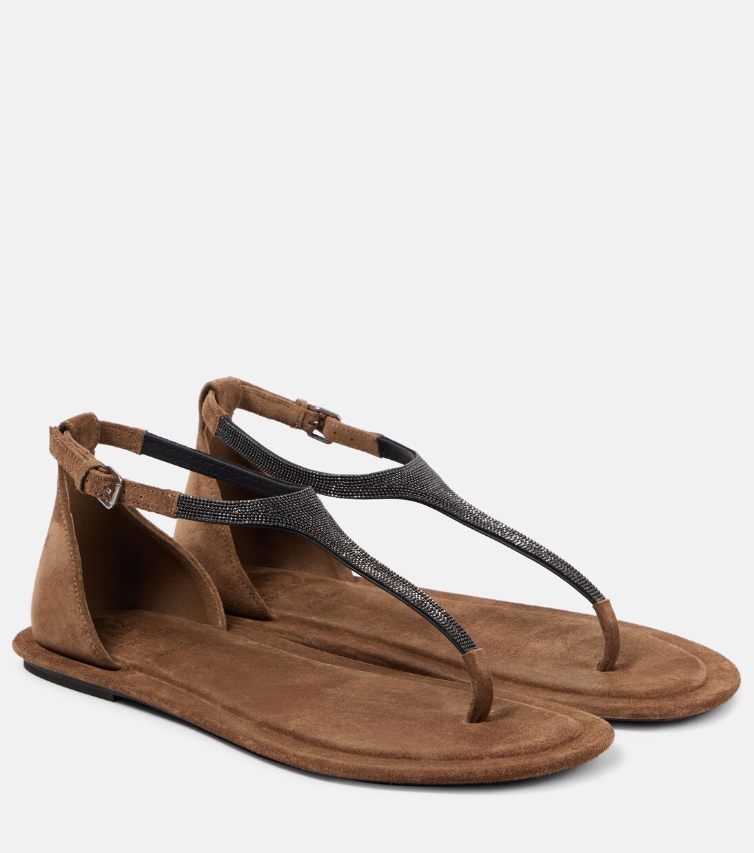 Monili suede thong sandals | Brunello Cucinelli