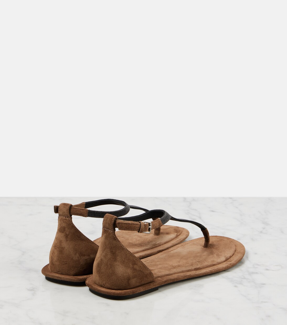 Monili suede thong sandals | Brunello Cucinelli