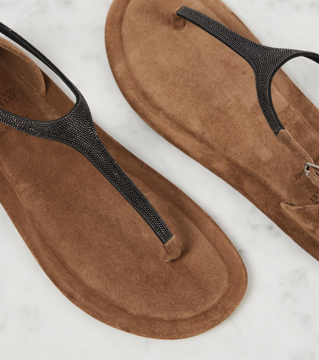 Monili suede thong sandals | Brunello Cucinelli