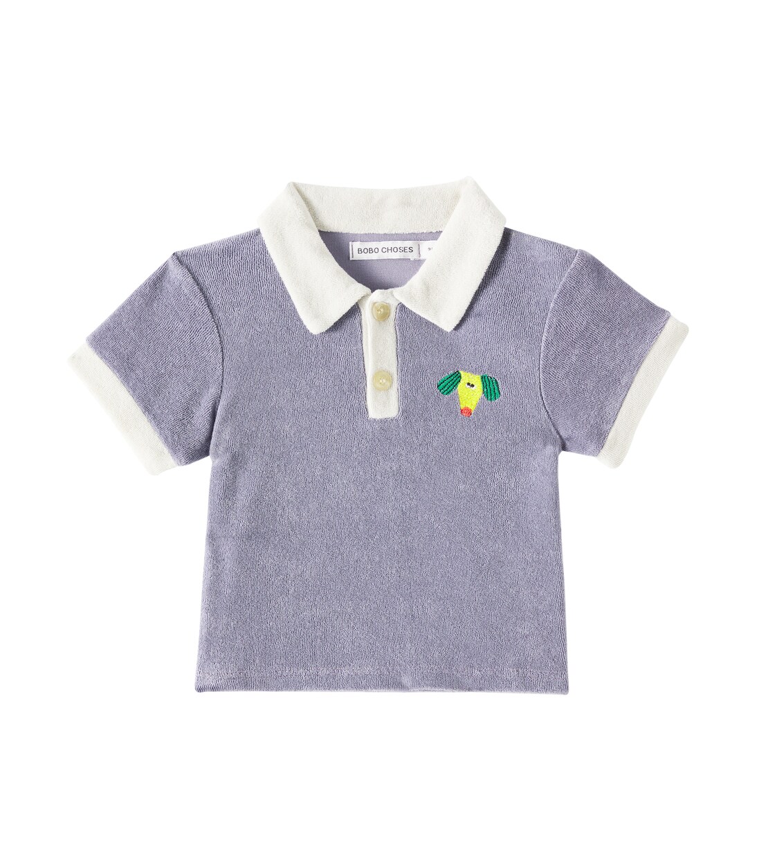 Baby Happy Dog cotton-blend terry polo shirt | Bobo Choses