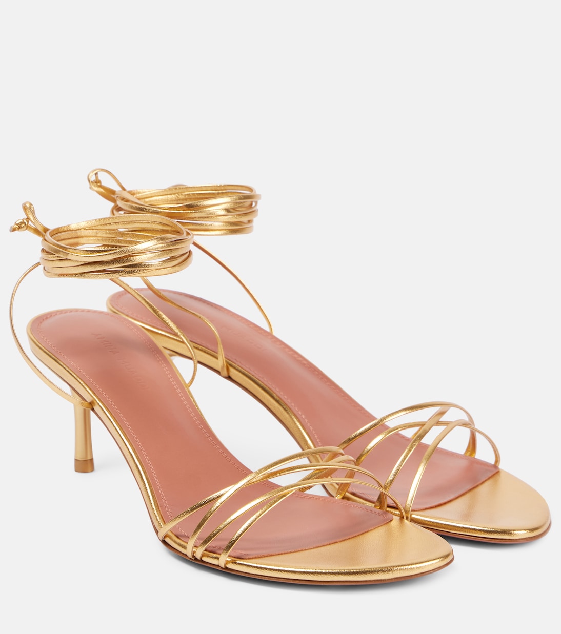 Sandalen Lori 60 aus Metallic-Leder | Amina Muaddi