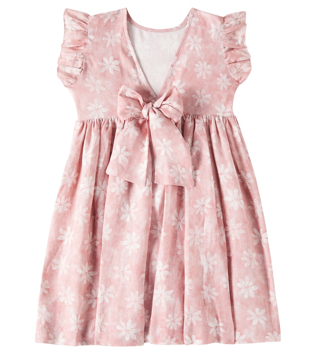 Floral ruffled linen dress | Il Gufo