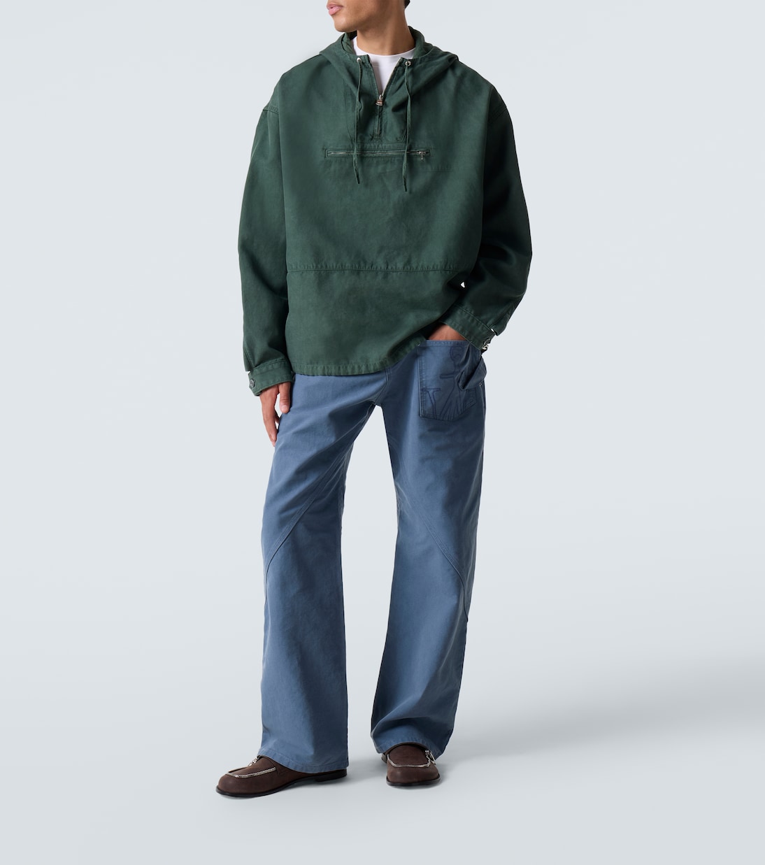 Twisted cotton canvas wide-leg pants | JW Anderson