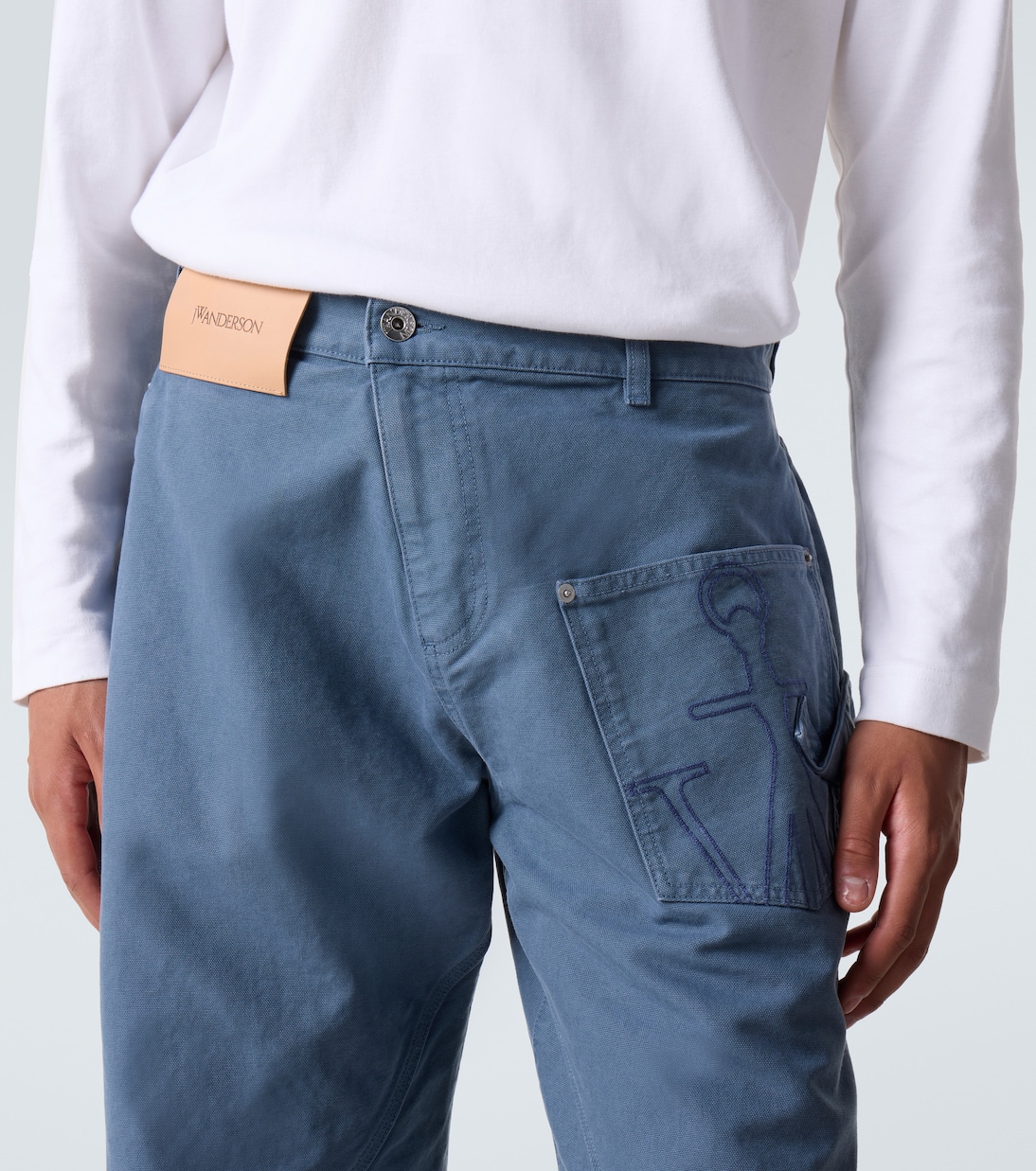 Twisted cotton canvas wide-leg pants | JW Anderson