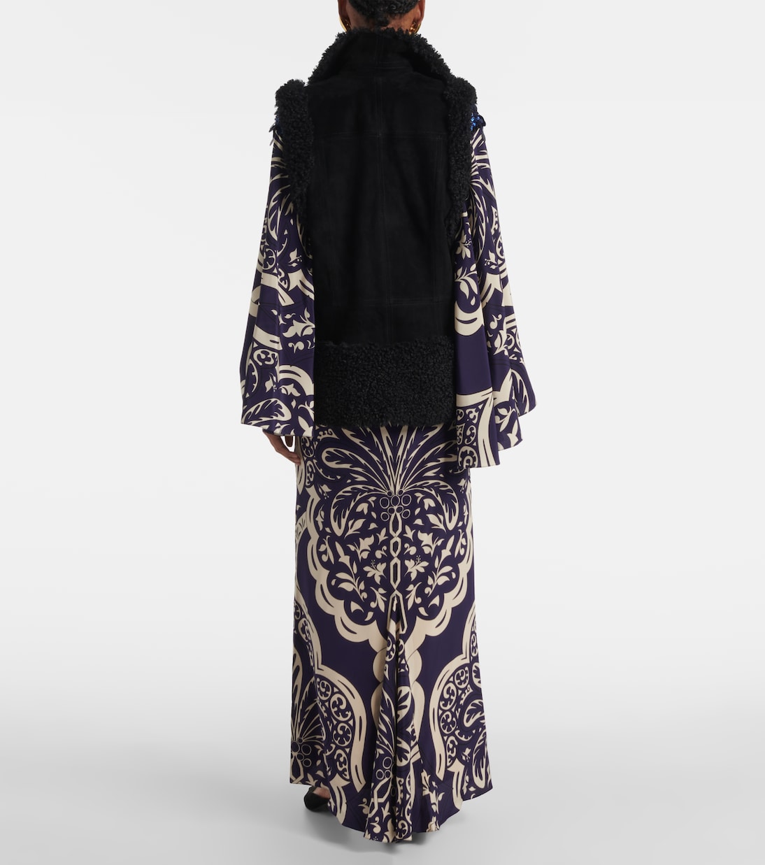 Weste aus Veloursleder mit Shearling | Johanna Ortiz