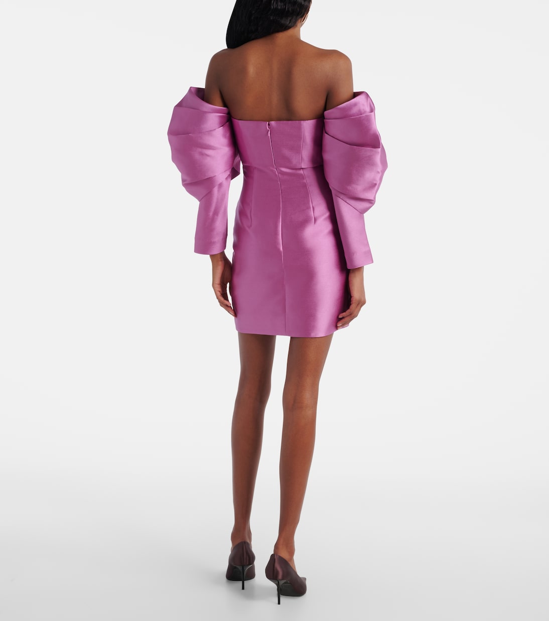 Vestido corto Freja de satén | Solace London