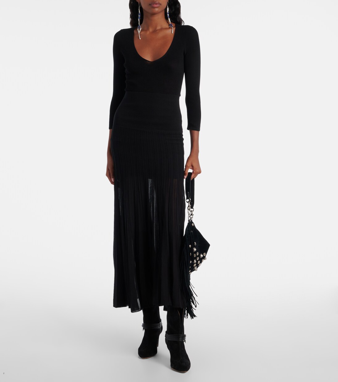 Ezra 플리츠 세미 시어 크레이프 스커트 | Isabel Marant