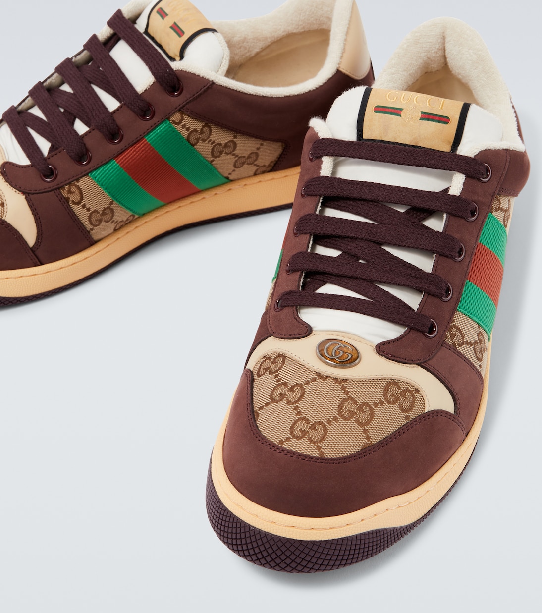 Screener GG Canvas and suede sneakers | Gucci
