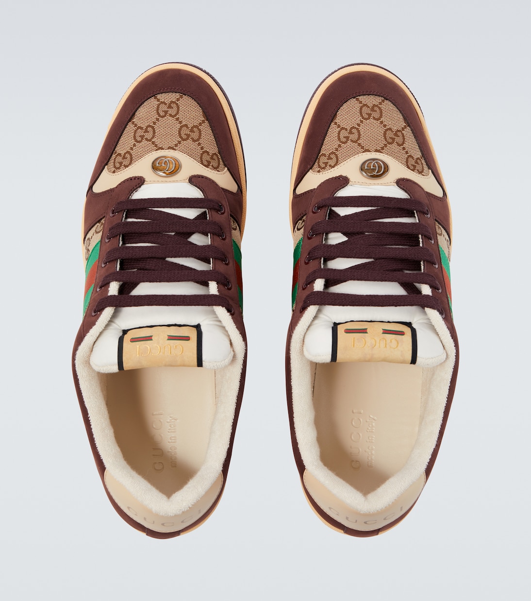 Screener GG Canvas and suede sneakers | Gucci