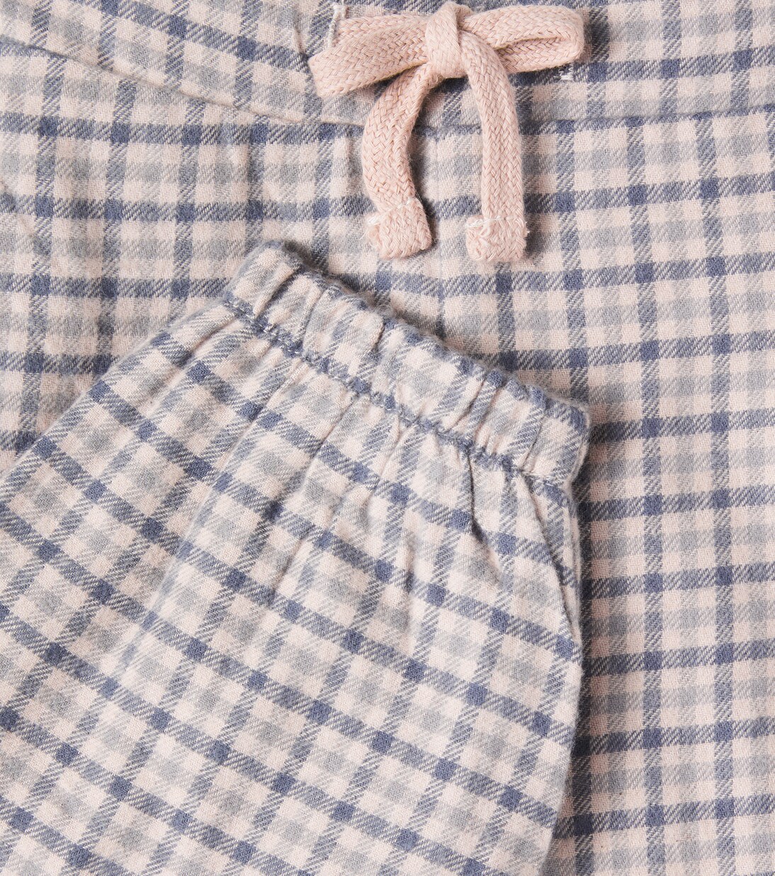 Baby Blake checked cotton pants | Wheat