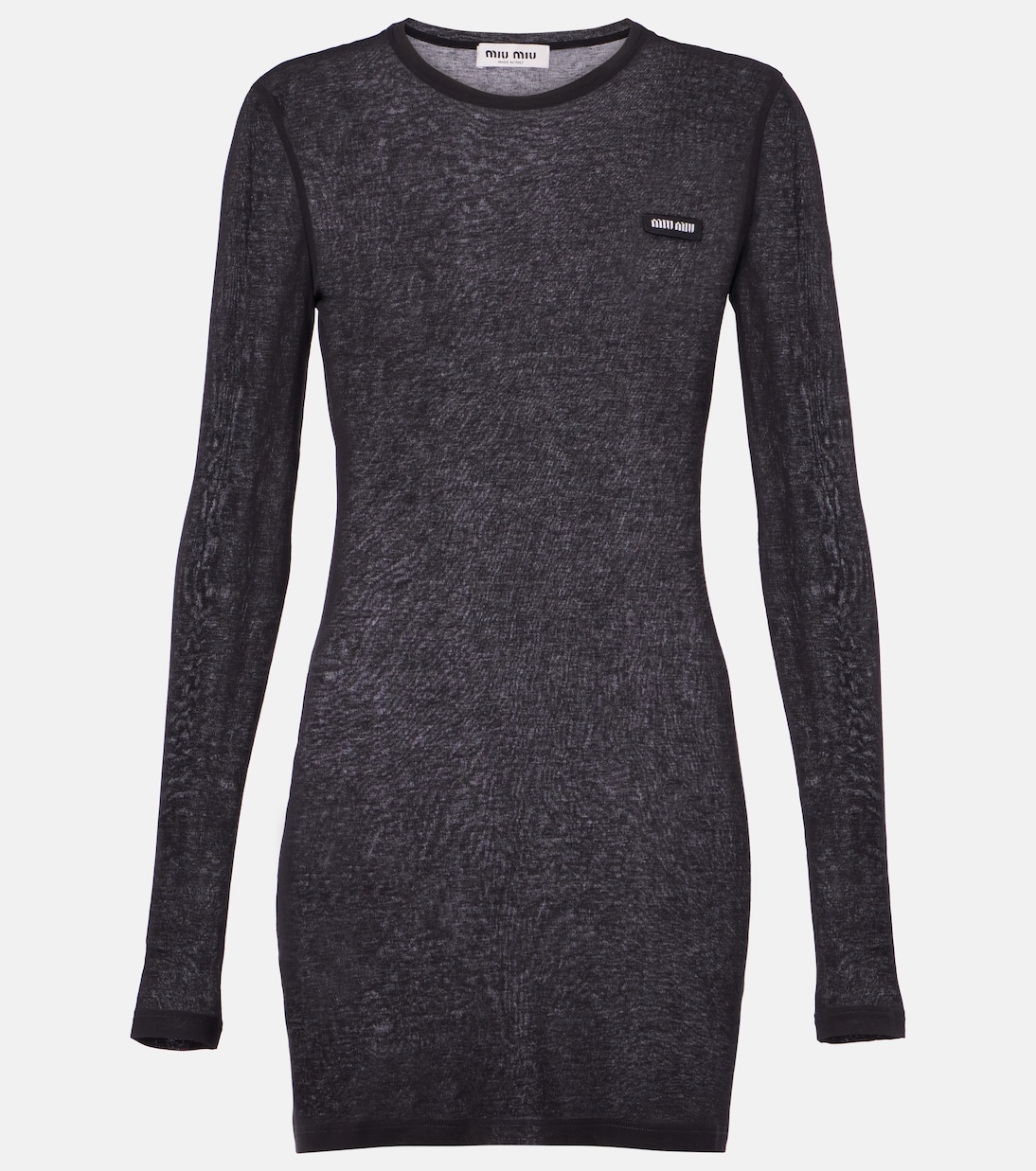 Logo cotton jersey minidress | Miu Miu