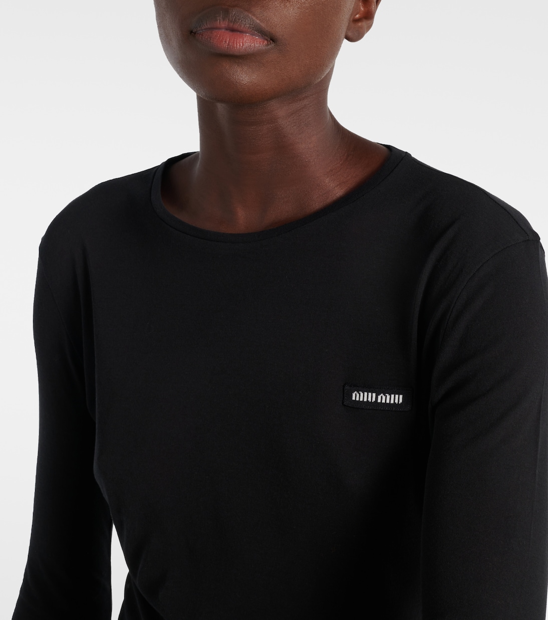 Logo cotton jersey minidress | Miu Miu