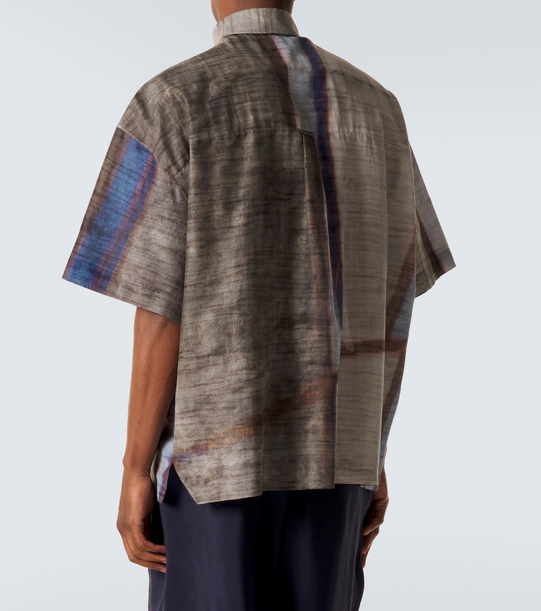 Camicia bowling in cotone e seta con stampa | Giorgio Armani