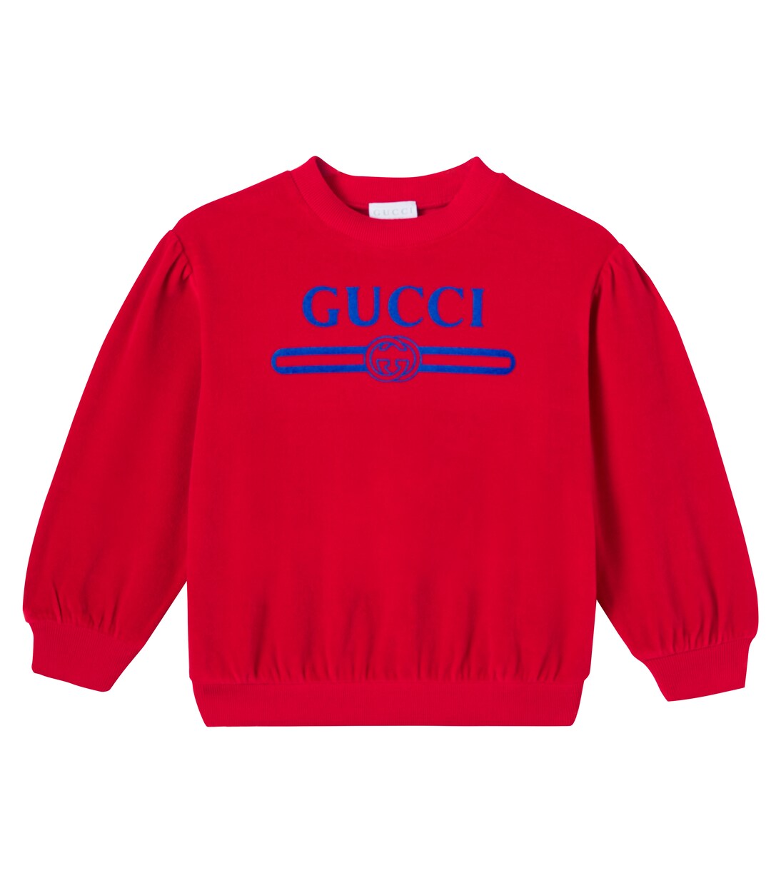 Logo cotton-blend velvet sweatshirt | Gucci Kids