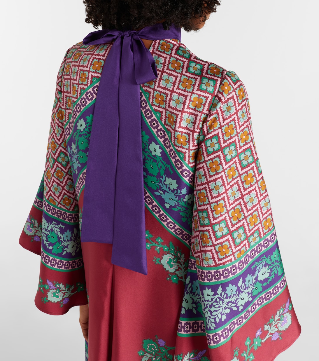 Abito lungo Magnifico in seta con stampa | La DoubleJ