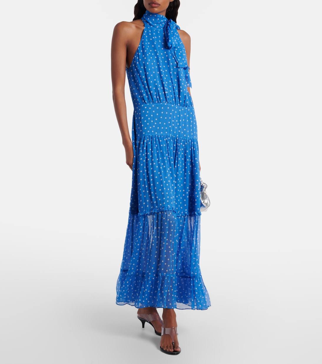Layla tie-neck polka-dot midi dress | Rixo