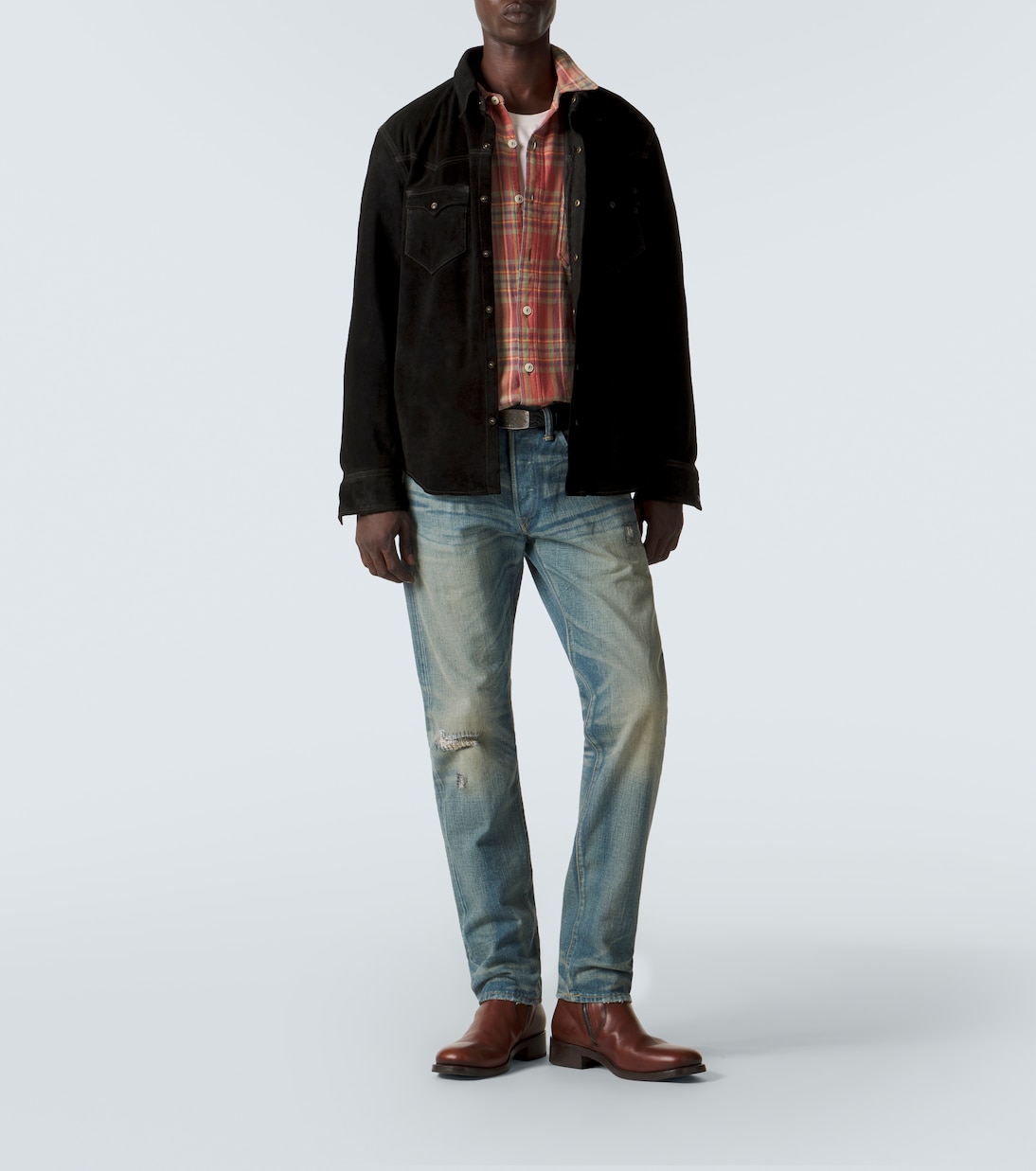 Hemd Western aus Veloursleder | RRL