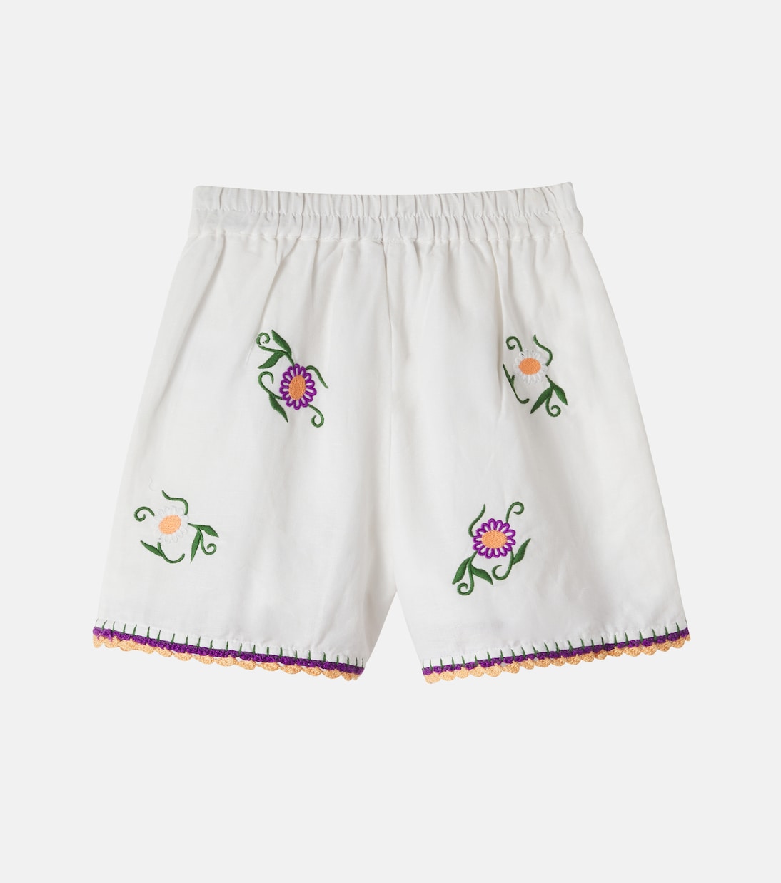 Shorts in lino e cotone con ricamo | Stella McCartney Kids