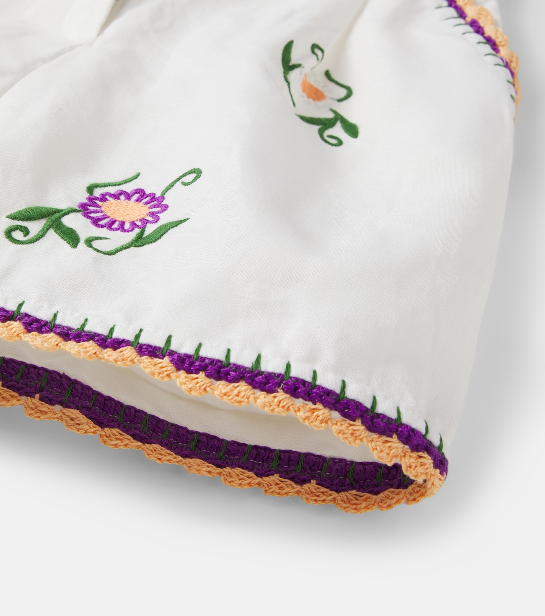 Shorts in lino e cotone con ricamo | Stella McCartney Kids